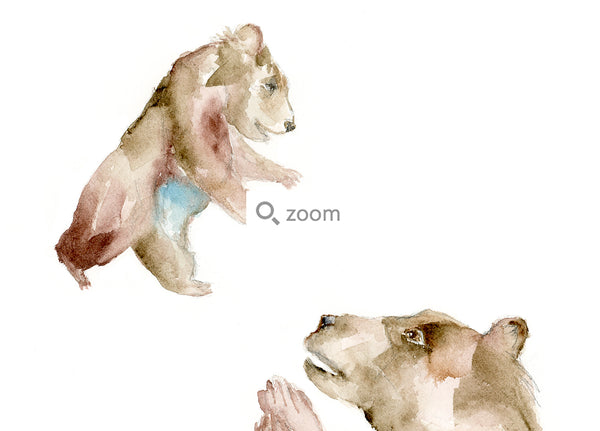 Flying Baby Bear - Watercolor Art Print
