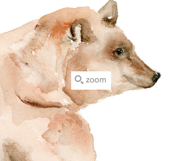 Brown Bear & Hedgehog Watercolor Art Print