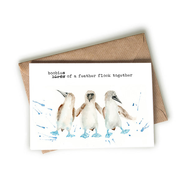 Blue-Footed Boobies Friendship Flock Card