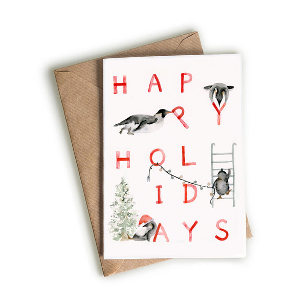 Penguin Happy Holidays Card