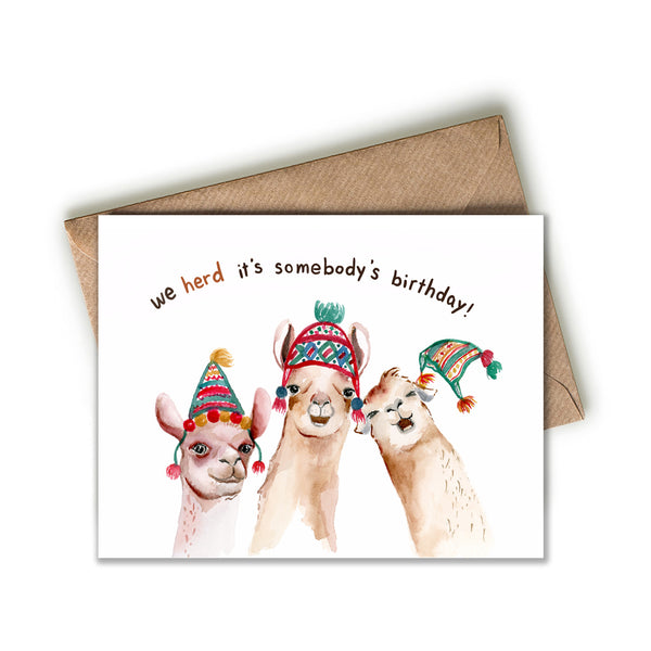 Llama Birthday Card