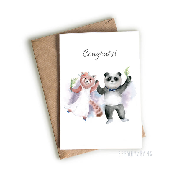 Panda Wedding Card