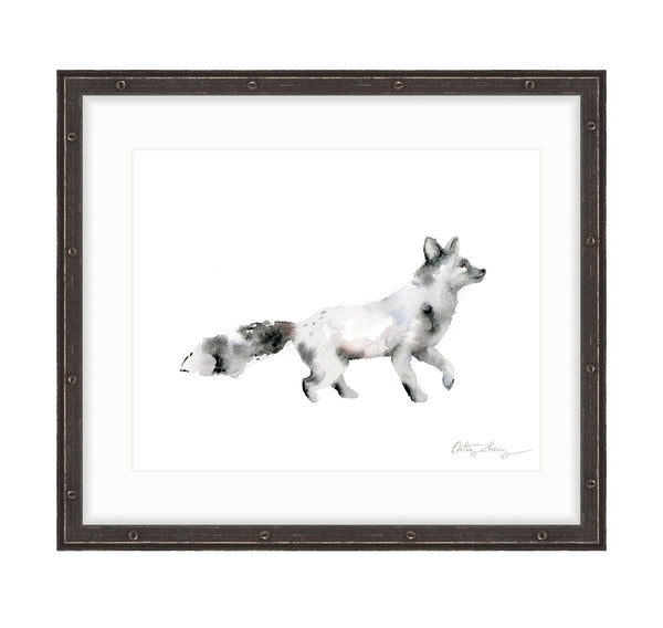 Silver Fox Watercolor Art Print
