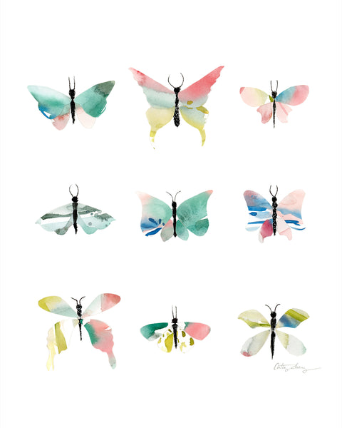 Butterflies Collage Art Print