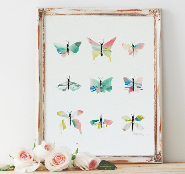 Butterflies Collage Art Print
