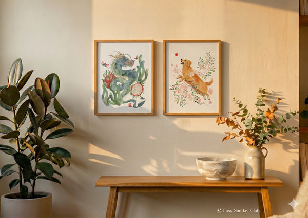 Dragon and Dragonfruit - Chinese Zodiac Animal Art Print