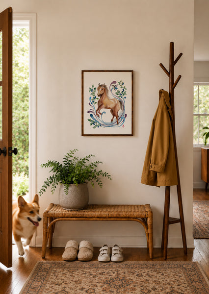Horse and Huckleberry - Chinese Zodiac Animal Art Print