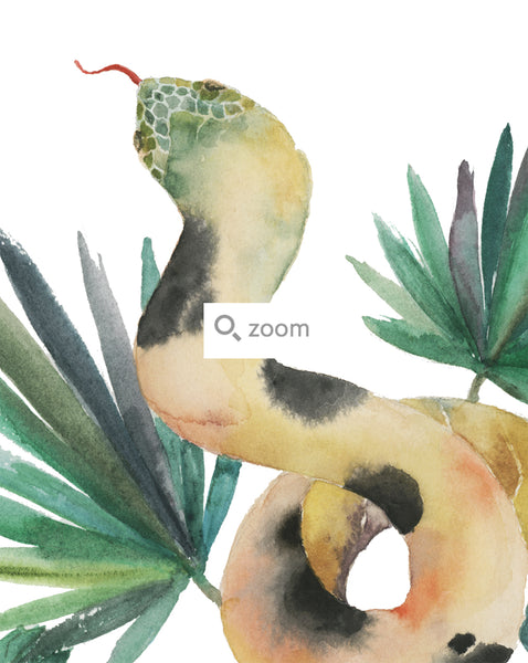 Snake and Strawberries - Chinese Zodiac Animal Art Print