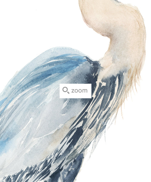 Blue Heron Modern Watercolor Art Print