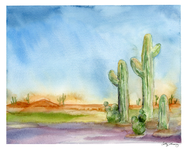 Desert Cacti - Limited Edition Watercolor Art Print