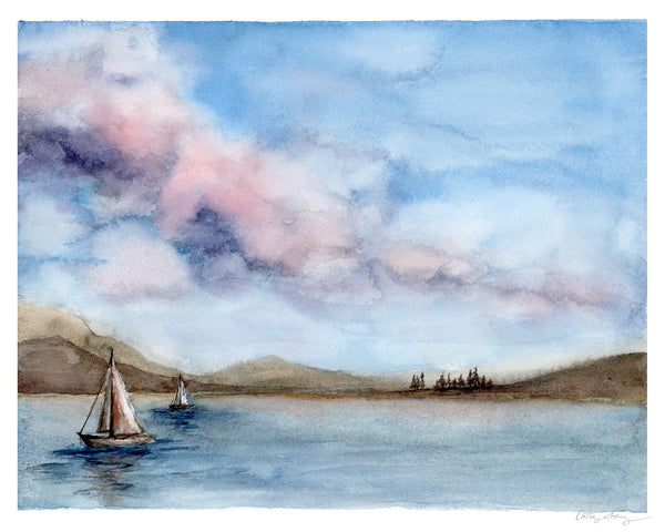 Pastel Clouds - Limited Edition Watercolor Art Print