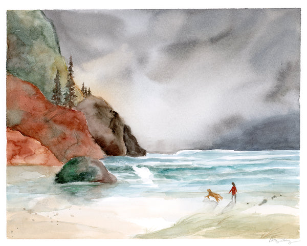 Oregon Coast- Limited Edition Watercolor Art Print
