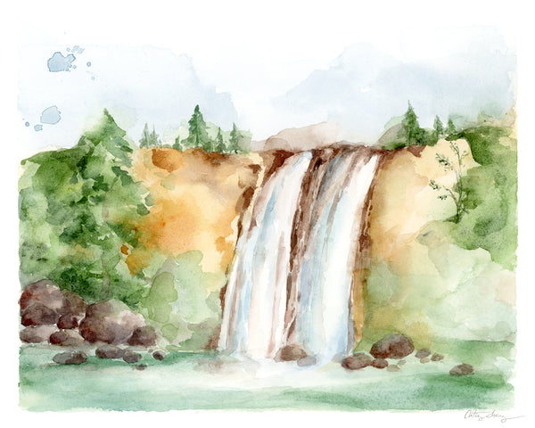 Summer Waterfalls - Limited Edition Watercolor Art Print