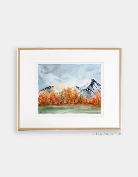 Autumn Aspens - Original Watercolor Painting - 8" x10"