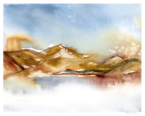 Abstract Salt Flats - Limited Edition Watercolor Art Print