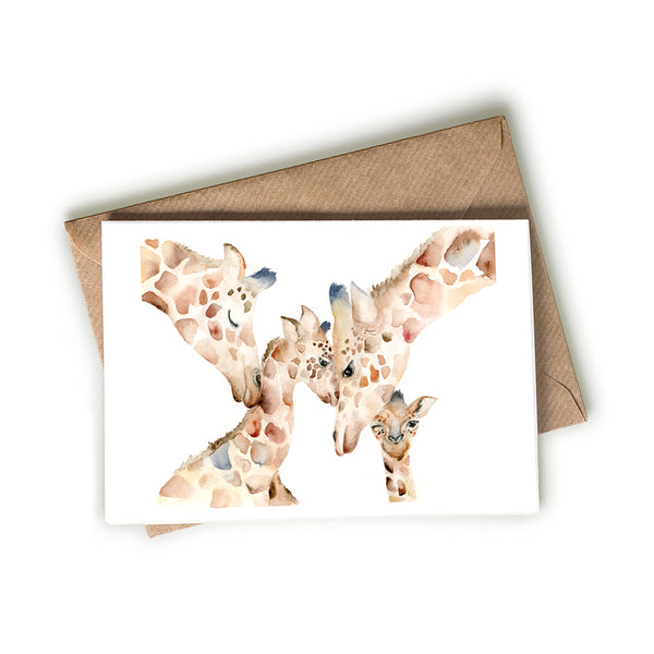 Giraffe Family Card
