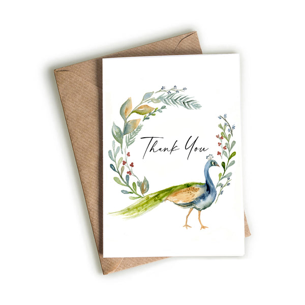 Peacock - Thank You Card