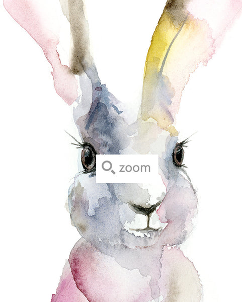 Humble Hare Watercolor Art Print - Whimsy Bunny Print