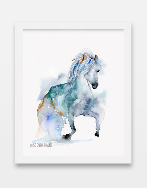 "Untamed" - Horse Watercolor Art Print