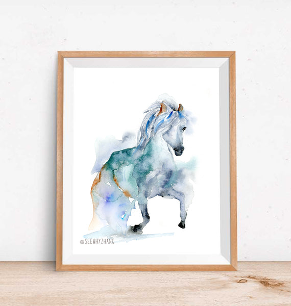 "Untamed" - Horse Watercolor Art Print