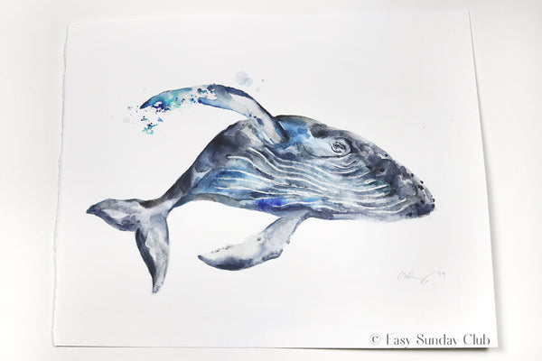 humpback whale watercolor art