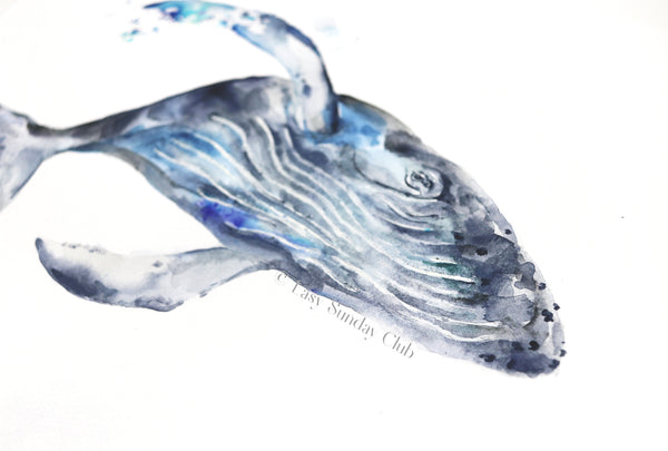 Humpback Whale "Gustavo" - Original Watercolor Painting | Under the Sea