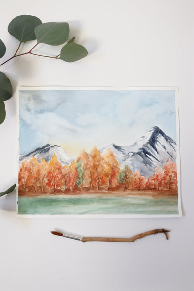 Autumn Aspens - Original Watercolor Painting - 8" x10"