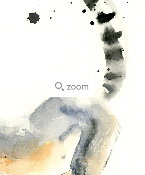 Ring Tailed Lemur Watercolor Art Print - Alphabet in the Wild