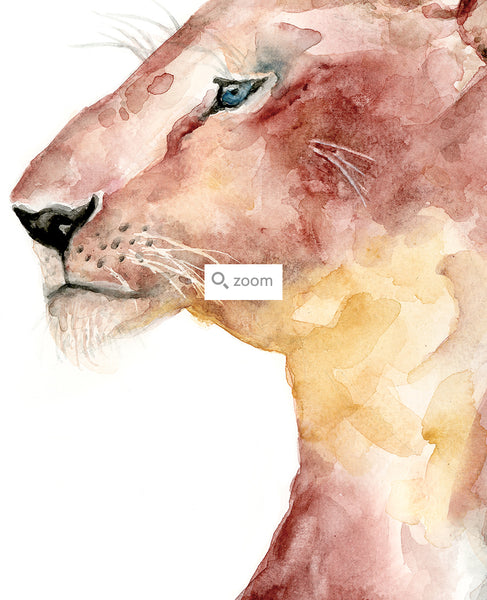 Lioness Safari Queen - Watercolor Art Print