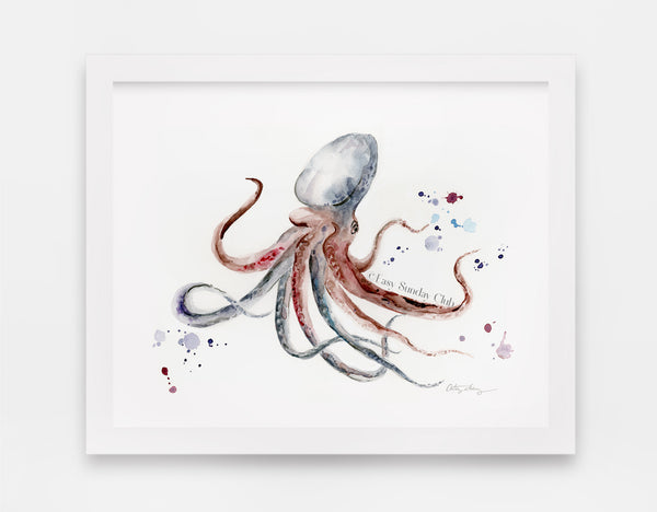 octopus watercolor art print