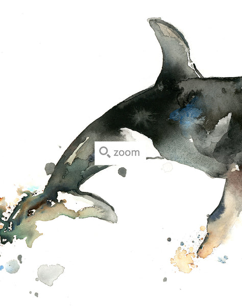 Orca Whale Watercolor Art Print | Under the Sea