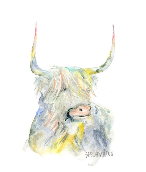 chinese zodiac - ox watercolor art print