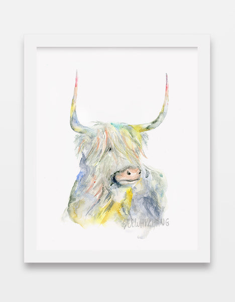 chinese zodiac - ox watercolor art print