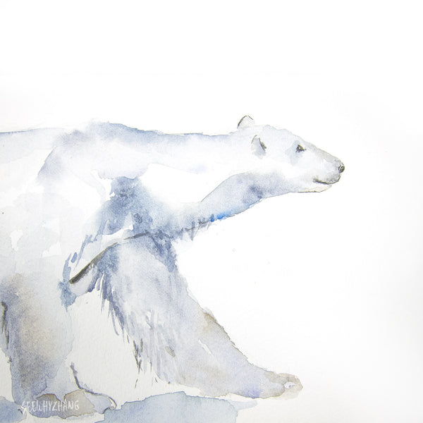 Polar Bear Mother and Cub Art Print