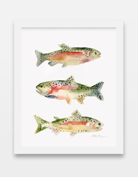 rainbow trout watercolor art print