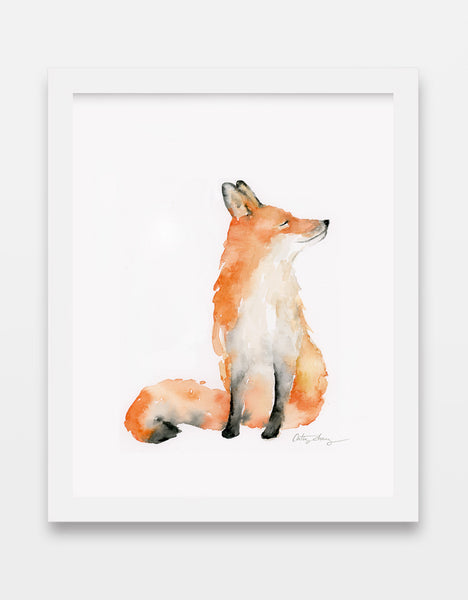 Red Fox Watercolor Art Print