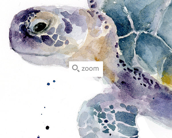 Swimming Sea Turtles Watercolor Art Print