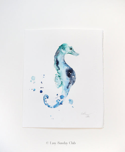 Sea Horse Original Watercolor Painting