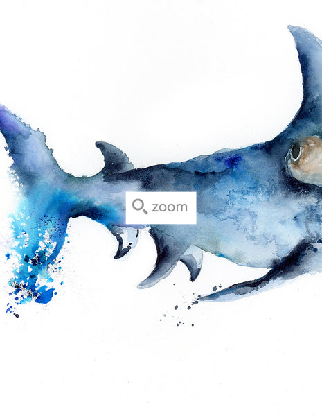 Hammerhead Shark - Watercolor Art Print | Under the Sea