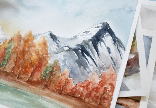 Autumn Aspens - Original Watercolor Painting - 8" x10"