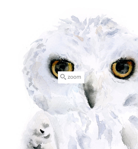 Snowy Owl Original Watercolor Painting - 11"x14"