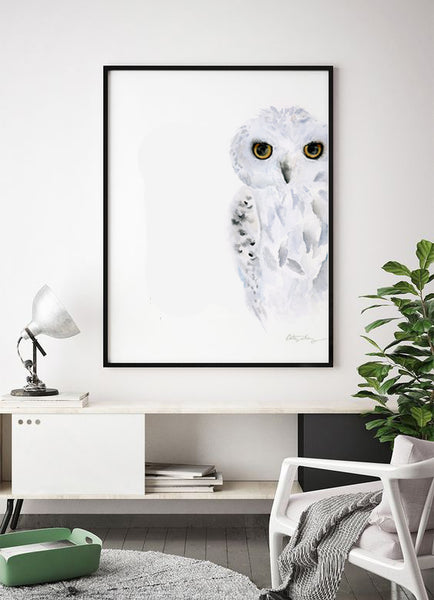 Stealthy Snowy Owl Art Print