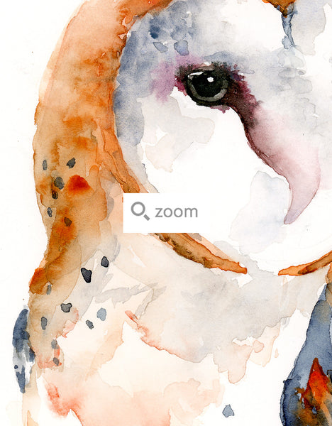 Barn Owl Contemporary Watercolor Art Print