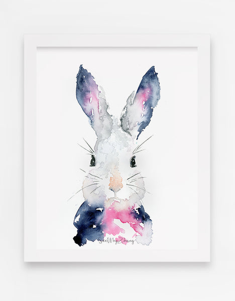 Original Bunny Watercolor Painting - 9"x12"