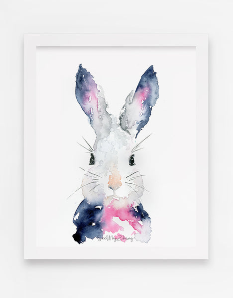 Bunny Watercolor Art Print