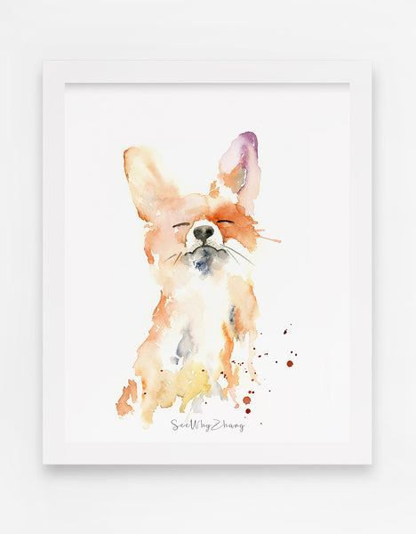 Proud Fox Watercolor Art Print