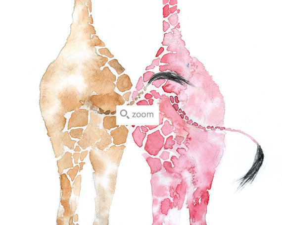 Giraffe Friends Art Print