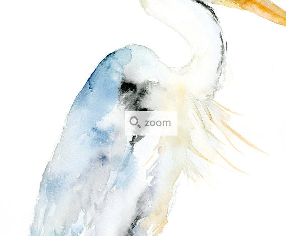 Blue Heron Watercolor Art Print