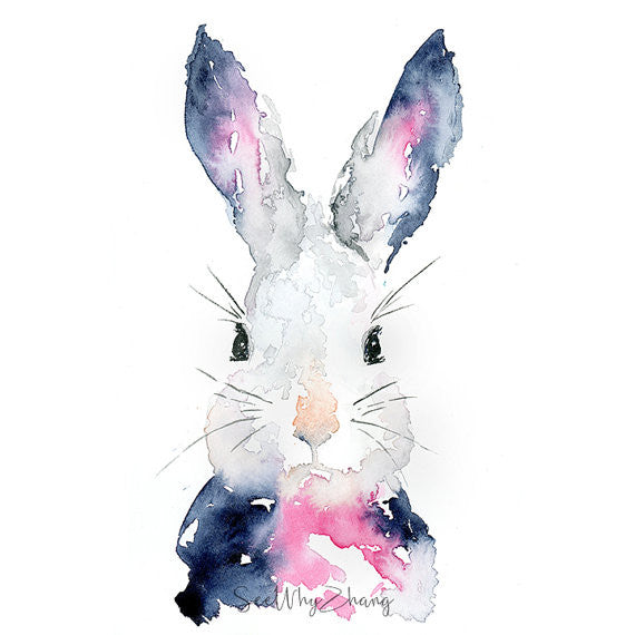 Bunny Watercolor Art Print