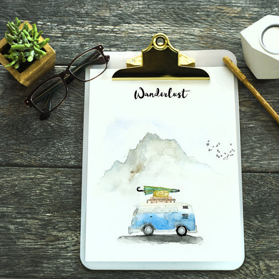 VW Bus Watercolor Art Print